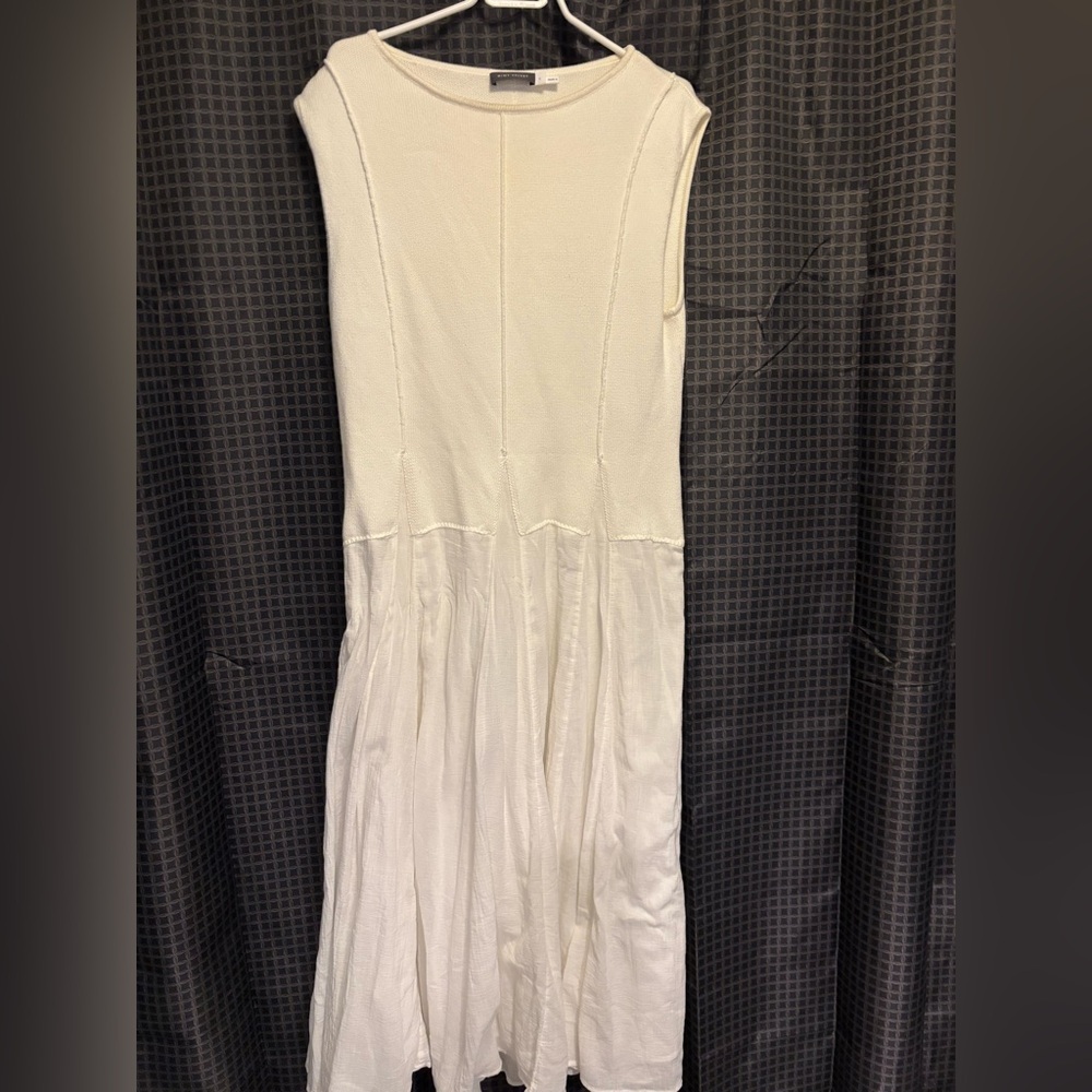 Mint Velvet White Cotton Blend Midi Dress